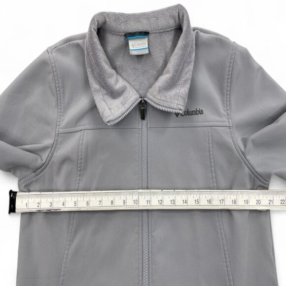 Columbia Gray Soft Shell Fleece Lined  Zip Up Jacket Women's Large L - Picture 6 of 9